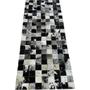 Imagem de Tapete de couro passadeira preto branco salino 0,60x1,50 sb