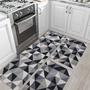 Imagem de Tapete De Cozinha Antiderrapante Geométrico Jogo De 3 Peças mosaico
