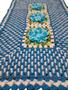 Imagem de Tapete de crochê Artesanal Azul com flor