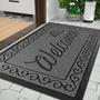 Imagem de Tapete de porta Yimobra Welcome Waterproof 90x60cm Preto Cinza