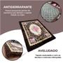Imagem de Tapete de Sala Antiderrapante 3D Estampado 1,00 x 1,40 - MARROM FLORAL