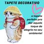 Imagem de Tapete Decorativo de Casa Sala Quarto Diversas Estampas Gato Cachorro Lindos