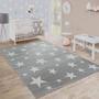 Imagem de Tapete do quarto das crianças Starry Sky Design Star Trend para Pastel Playroom em cinza branco, tamanho: 3'11 "x 5'7"