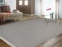 Imagem de tapete grande sala / quarto 100% algodão 3,00m x 2,00m antialérgico lavável XADREZ CINZA / PRETO/CRU