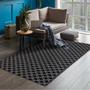 Imagem de Tapete Jacquard Emborrachado 1,35M X 2,00M Grid Geo Preto