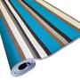 Imagem de Tapete Listrado Fácil Limpeza Moderno Azul 60 X 200 Cm