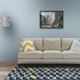 Imagem de Tapete Mosaico Azul e Amarelo 140x200cm Antiderrapante Casa Dona
