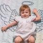 Imagem de Tapete Para Foto Mesversário Bebê e Atividade Infantil Dupla Face Tema Anjo Alce