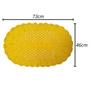 Imagem de Tapete Para Porta Cozinha Sala Quarto Apartamento Casa Croche Feito A Mão Artesanato Oval Amarelo