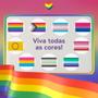 Imagem de Tapete Para Quarto Estampado Bandeiras LGBT Orgulho Gay 60cm x 40cm - Base Antiderrapante
