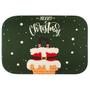 Imagem de Tapete Para Quarto Estampado Natalino Merry Christmas Verde 60cm x 40cm - Base Antiderrapante