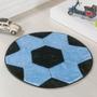 Imagem de Tapete para Quarto Infantil Formato Bola de Futebol Azul