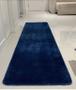 Imagem de Tapete passadeira pelo macio 0,66x1,80 quarto sala corredor pousada não risca piso apolo pratatextil (azul)