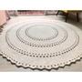 Imagem de Tapete Redondo em Crochê Multiuso 150 cm Diâmetro (1,5 metros) Barbante 100% Algodão para Sala ou Quarto