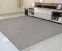 Imagem de tapete sala antialérgico 100% algodão , resistente lavável em maquina , Xadrez Cinza , preto  / cru