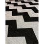 Imagem de Tapete Sala Decorativo 50X100 Cm Geometrico Zigzag Preto