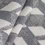 Imagem de Tapete Sala/Hall 1.40m X 2.00m Antiderrapante Tear Artesanal Algodão Poliéster Decoração Jacquard Emborrachado Geometrico Cinza Off-White