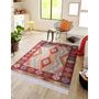 Imagem de Tapete Sala Indiano Kilim 350x240 Sem Pelo Antiderrapante Colors Dupla Face