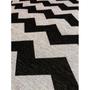 Imagem de Tapete Sala Redondo 100 Cm Geometrico Zigzag Preto Prata