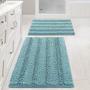 Imagem de Tapetes de banho H.VERSAILTEX Extra Thick Chenille listrados Aqua Haze