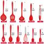 Imagem de TeamFar Kitchen Utensílios Conjunto de 11, Utensílios de cozinha de silicone vermelho espátula conjunto resistente ao calor para panela antiaderente, perfeito para cozinhar mistura de cozimento, saudável &amp não arranhão, lava-louça seguro