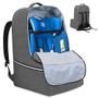 Imagem de Teamoy Car Seat Travel Bag, Car Seat Gate Check Bag com alça superior e fitas reflexivas, capas de porta-malas infantis para avião, cinza