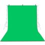 Imagem de Tecido de Fundo Infinito Algodão Verde 2.7x4.5m + Clamp 11cm para Estúdio Fotográfico