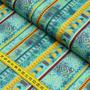 Imagem de Tecido Estampado para Patchwork - África : Faixas Azul (0,50x1,40)