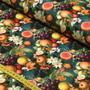 Imagem de Tecido Estampado para Patchwork - Digital 3D - Renata Blanco : Uvas com Flores (0,50x1,50)