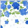 Imagem de Tecido Estampado para Patchwork - Roses by Mirella Nakata: Barrado de Rosas Azul (0,50x1,40)