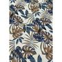 Imagem de Tecido Jacquard Estampado Floral Azul e Marrom - 1,40m de Largura