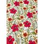 Imagem de Tecido Jacquard Estampado Hibisco Vermelho Fundo Branco - 1,40m de Largura