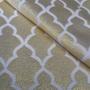 Imagem de Tecido Jacquard Lurex Branco e Dourado Geométrico - 2,80m de Largura