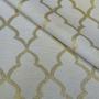 Imagem de Tecido Jacquard Lurex Branco e Dourado Geométrico - 2,80m de Largura