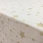 Imagem de Tecido Jacquard Luxo Estrela Cadente Branco e Dourado - Largura 2.80m