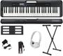 Imagem de Teclado Casio Casiotone CT-S300 61 Teclas Preto + Suporte + Pedal + Fone Branco