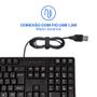 Imagem de Teclado Com Fio Conforto Conexão USB Cabo de 130cm Preto Multi (Multilaser) - TC213