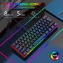 Imagem de Teclado de jogo compacto iluminado de 61 teclas Blue Switch para PC