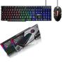 Imagem de Teclado e Mouse Gamer Com Fio USB - Kit Teclado e Mouse Gamer Shortcut K8 C/ Led rgb Rainbow Backlight
