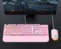 Imagem de Teclado e Mouse Gamer Led Mecânico Abnt2 RGB Rosa