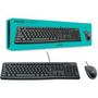 Imagem de Teclado e mouse logitech com fio preto mk120