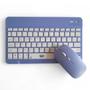 Imagem de Teclado e Mouse Sem Fio A6732 Slim Recarregável Roxo Alta Compatibilidade com Bluetooth USB