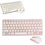 Imagem de Teclado e Mouse sem Fio Compacto Dourado Elegante Fino Leve portátil p/ PC notebook