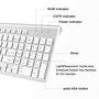 Imagem de Teclado e mouse sem fio compatíveis com várias plataformas e numérico - Prata e Branco