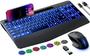 Imagem de Teclado e Mouse Sem Fio XSUTIC - Ergonômico com Retroiluminação RGB