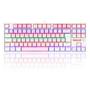 Imagem de Teclado gamer daksa rosa e branco switch marrom - redragon