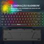 Imagem de Teclado Gamer EG211 Evolut ABNT2 Led Rainbow Fay 60% Cabo Longo 145 Cm Emborrachado