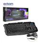 Imagem de Teclado Gamer Exbom BK-G35 com Iluminação LED 3 Cores: Multimídia, ABNT2, Apoio de Pulso e Anti-Respingo