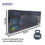 Imagem de Teclado Gamer Exbom BK-G35 com Iluminação LED 3 Cores: Multimídia, ABNT2, Apoio de Pulso e Anti-Respingo