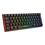 Imagem de Teclado gamer mecânico neologic precision dark  60% rainbow 61 teclas switch red preto cabo tipo c - predrk-red